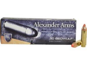 Alexander Arms 50 Beowulf Ammo 300 Grain Hornady FTX Polymer Tip Box of 500