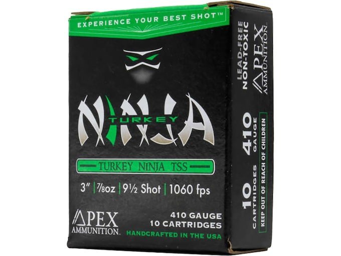 Apex Turkey Ninja TSS 410 Ammo 3" #9-1/2 Tungsten Shot 7/8 oz Box of 100 rounds