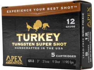 Apex Turkey TSS 12 Gauge Tungsten Ammo box of 500