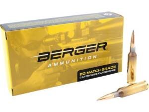 Berger Match Grade 6mm Creedmoor Ammo 109 Grain Hybrid Target Jacketed Hollow Point Box of 500