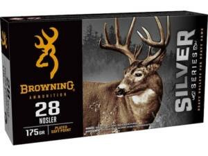 Browning Silver Series 28 Nosler Ammo 175 Grain Jacketed Soft Point Box of 300