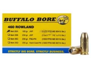 Buffalo Bore 460 Rowland Ammo 185 Grain Jacketed Hollow Point Box of 500