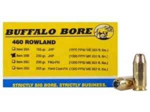 Buffalo Bore 460 Rowland Ammo 230 Grain Jacketed Hollow Point Box of 500