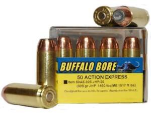 Buffalo Bore 50 Action Express Ammo 325 Grain Jacketed Hollow Point Box of 300