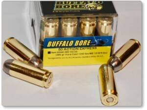 Buffalo Bore 50 Action Express Ammo 380 Grain Flat Nose Box of 300