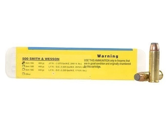 Buffalo Bore 500 S&W Magnum Ammo 400 Grain Jacketed Flat Nose Box of 200