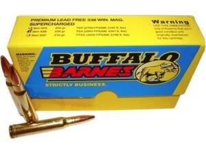 Buffalo Bore Supercharged 338 Winchester Magnum Ammo 225 Grain Barnes TSX Solid Hollow Point Lead Free Box of 250