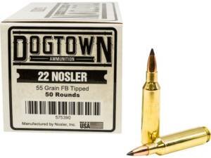Dogtown 22 Nosler Ammo 55 Grain Polymer Tip Box of 500