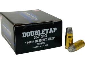 DoubleTap Hardcast Solid 357 Sig Ammo 180 Grain Flat Nose Box of 500