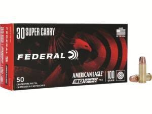 Federal American Eagle 30 Super Carry Ammo 100 Grain Full Metal Jacket Box of 1000