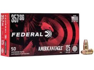 Federal American Eagle 357 Sig Ammo 125 Grain Full Metal Jacket Box of 500