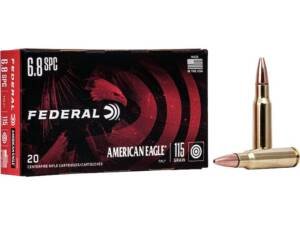 Federal American Eagle 6.8mm Remington SPC Ammo 115 Grain Full Metal Jacket box of 200