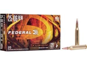 Federal Fusion 25-06 Remington Ammo 120 Grain Bonded Round Nose Box of 500