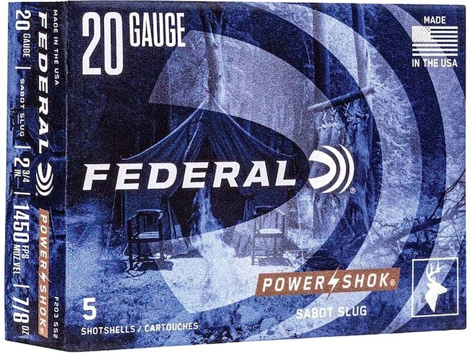 Federal Power-Shok 20 Gauge Sabot Slug 2-3/4" 7/8oz Box of 500