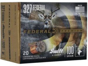 Federal Premium 327 Federal Magnum Ammo 100 Grain Swift A-Frame Jacketed Hollow Point Box of 500