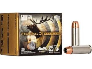 Federal Premium 500 S&W Magnum Ammo 325 Grain Swift A-Frame Bonded Jacketed Hollow Point Box of 200