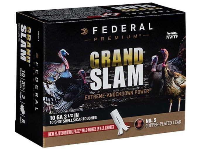 Federal Premium Grand Slam Turkey 10 Gauge Copper Plated Lead Ammo Box of 500