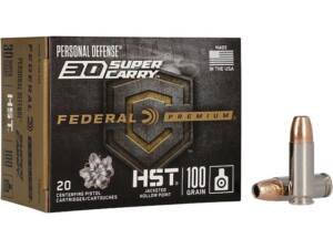Federal Premium Personal Defense 30 Super Carry Ammo 100 Grain Federal HST Jacketed Hollow Point Box of 500