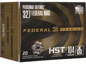 Federal Premium Personal Defense 327 Federal Magnum Ammo 104 Grain Federal HST Jacketed Hollow Point Box of 500