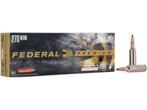 Federal Premium Trophy Copper 270 Winchester Short Magnum (WSM) Ammo 130 Grain Federal Polymer Tip Lead Free Box of 500
