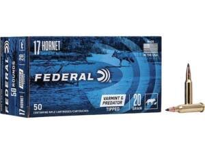 Federal Varmint and Predator 17 Hornet Ammo 20 Grain Polymer Tip Box of 500