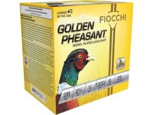 Fiocchi Golden Pheasant 28 Gauge Nickel Plated Lead Ammo box of 500 rounds