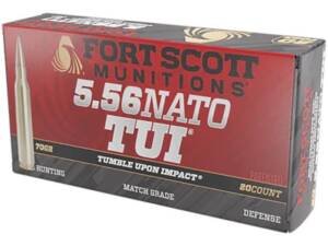 Fort Scott Munitions TUI 5.56x45mm NATO Ammo 70 Grain Solid Lead Free Box of 500