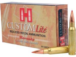 Hornady Custom Lite 308 Winchester Ammo 125 Grain Hornady SST (Super Shock Tip) Polymer Tip Box of 500