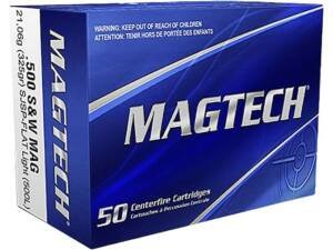 Magtech 500 S&W Magnum Ammo 325 Grain Light Loading Semi-Jacketed Soft Point Box of 200