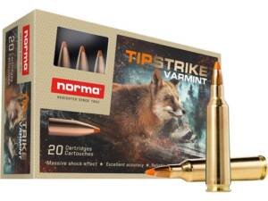 Norma TipStrike 22-250 Remington Ammo 55 Grain Polymer Tip Box of 500