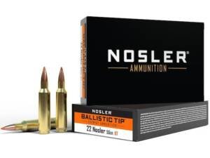 Nosler BT Varmint 22 Nosler Ammo 55 Grain Nosler Ballistic Tip Polymer Tip Box of 500