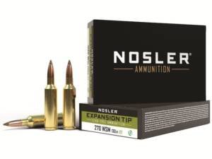 Nosler E-Tip 270 Winchester Short Magnum (WSM) Ammo 130 Grain Nosler Expansion Tip (E-Tip) Polymer Tip Lead Free Box of 500