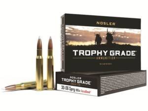 Nosler Trophy Grade 30-06 Springfield Ammo 180 Grain Nosler AccuBond Bonded Polymer Tip Box of 500