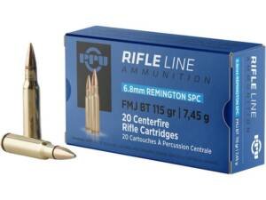 PPU 6.8mm Remington SPC Ammo 115 Grain Full Metal Jacket Box of 500