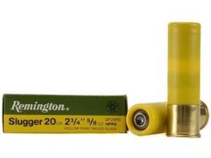 Remington Slugger 20 Gauge Rifled Slug 2-3/4" 5/8oz box of 500 rounds