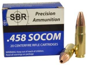 SBR 458 Socom Ammo 300 Grain Barnes Triple-Shock X Solid Hollow Point Lead Free Box of 100