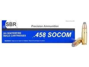 SBR 458 Socom Ammo 350 Grain Jacketed Soft Point Box of 500
