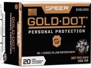 Speer Gold Dot 327 Federal Magnum Ammo 100 Grain Bonded Jacketed Hollow Point