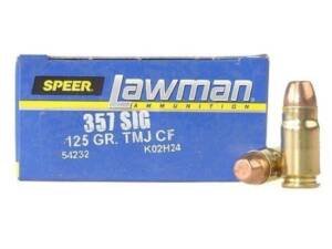 Speer Lawman Cleanfire 357 Sig Ammo 125 Grain Full Metal Jacket Box of 500