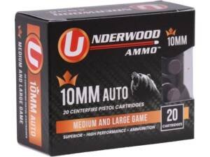 Underwood 10mm Auto Ammo 200 Grain Flat Nose Box of 500