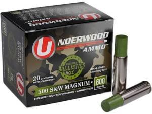 Underwood 500 S&W Magnum Ammo 600 Grain Flat Nose Box of 200