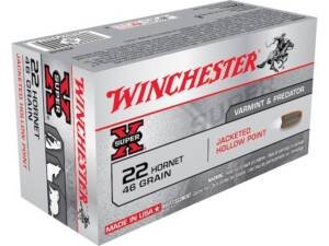Winchester Super X 22 0Hornet Ammo 46 Grain Jacketed Hollow Point Box of 5000