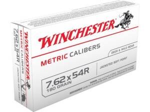 Winchester USA 7.62x54mm Rimmed Russian Ammo 180 Grain Jacketed Soft Point Box of 500