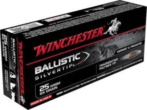 Winchester Varmint 25 Winchester Super Short Magnum (WSSM) Ammo 85 Grain Winchester Ballistic Silvertip Polymer Tip Box of 500